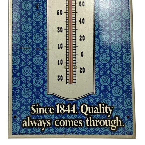 Vintage Pabst Blue Ribbon Beer PBR Metal Thermometer Sign Barware Man Cave Decor